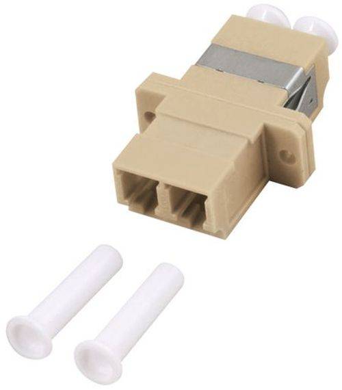 LWL Kupplung LC/LC, Duplex, Multimode, Kunststoff-Gehäuse mit Keramik-Ferrule, beige