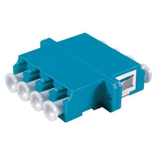 LWL Kupplung LC/LC, 4-fach, Singlemode, Kunststoff-Gehäuse mit Keramik-Ferrule, blau