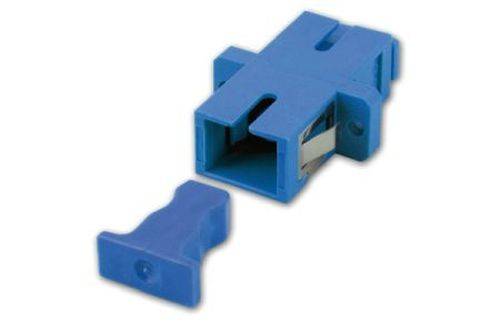 LWL Kupplung SC/SC, Simplex, Singlemode OS2, Kunststoff-Gehäuse mit Keramik-Ferrule, blau