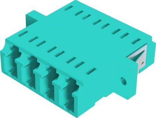 LWL Kupplung LC/LC, 4-fach, Multimode OM4, Kunststoff-Gehäuse mit Keramik-Ferrule, erikaviolett