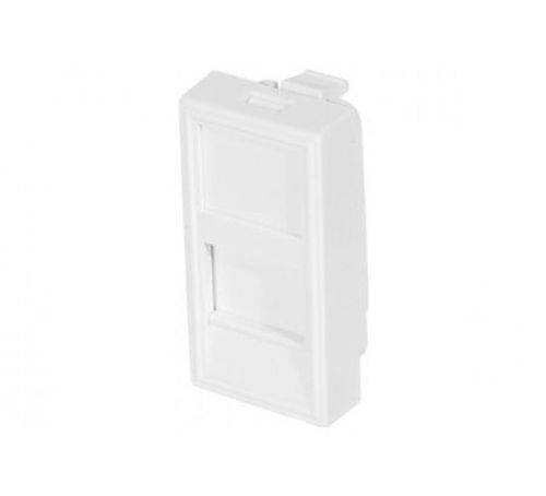 Dexlan Frontplatten-Einsatz 22,5 x 45 mm für 1 Keystone-Modul, signalweiß RAL 9003
