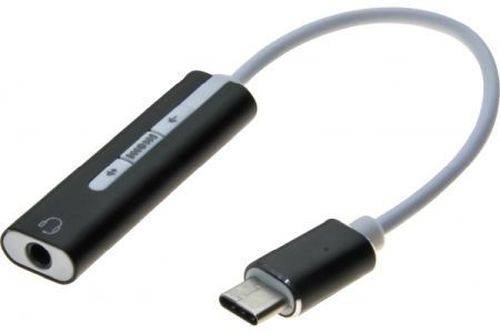 USB Audio Adapter, USB Typ-C Stecker an 4pol 3,5 mm Klinkenbuchse