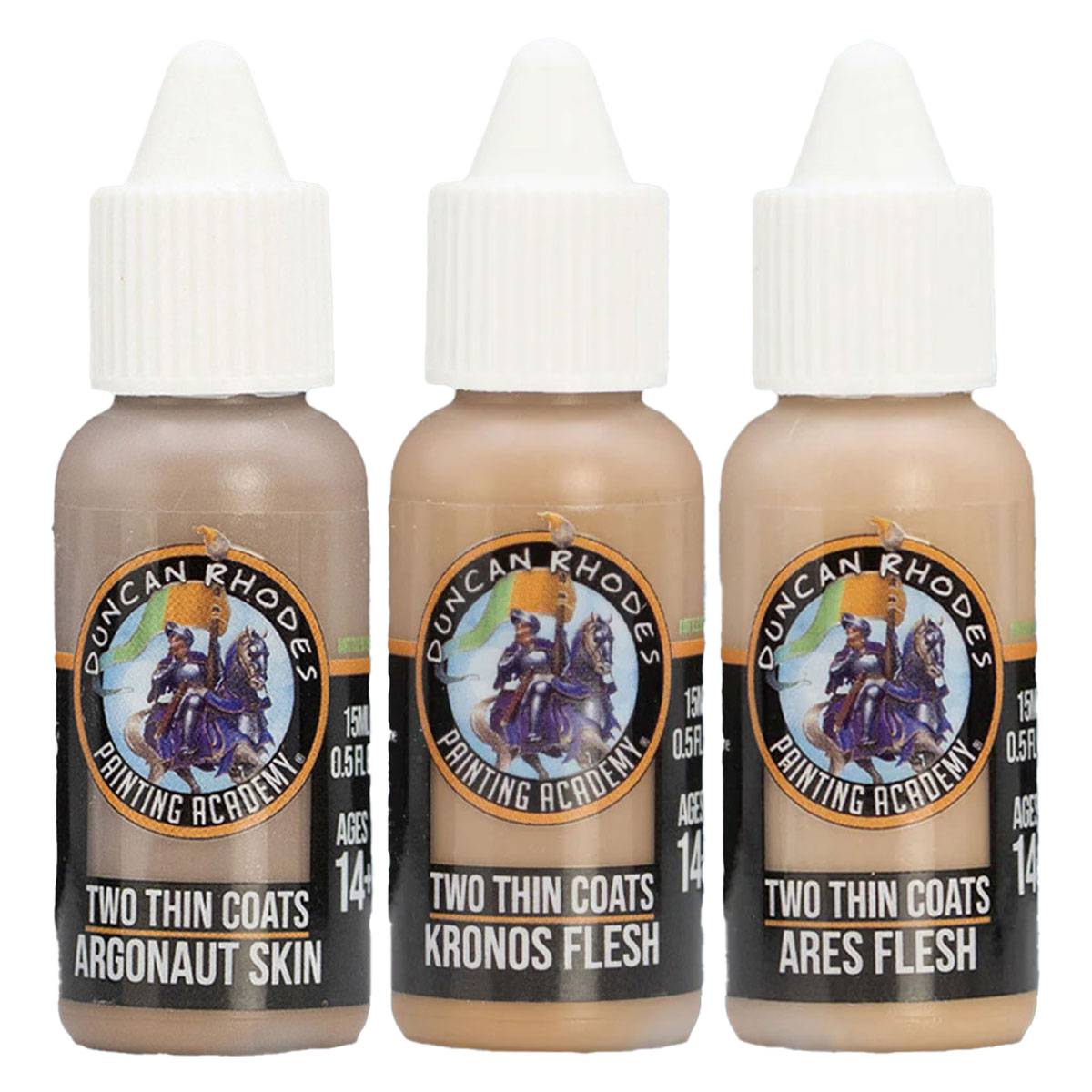 Two Thin Coats Acryl Miniaturenfarben (Wave 2) Bright Flesh Tones - 3 x 15 ml