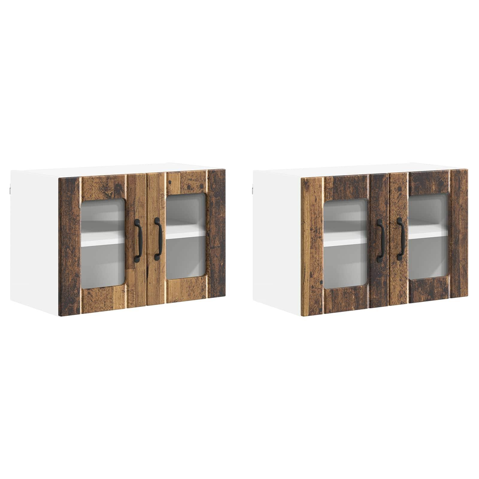 vidaXL Küchenschrank Lucca 2 pcs Altholz 60 x 31 x 40 cm Holzwerkstoff