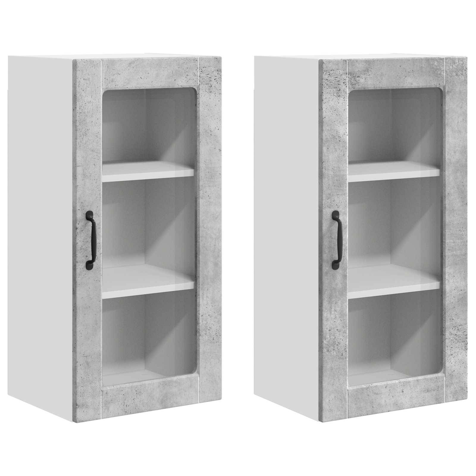 vidaXL Küchenschrank Lucca 2 pcs Betongrau 40 x 31 x 80 cm