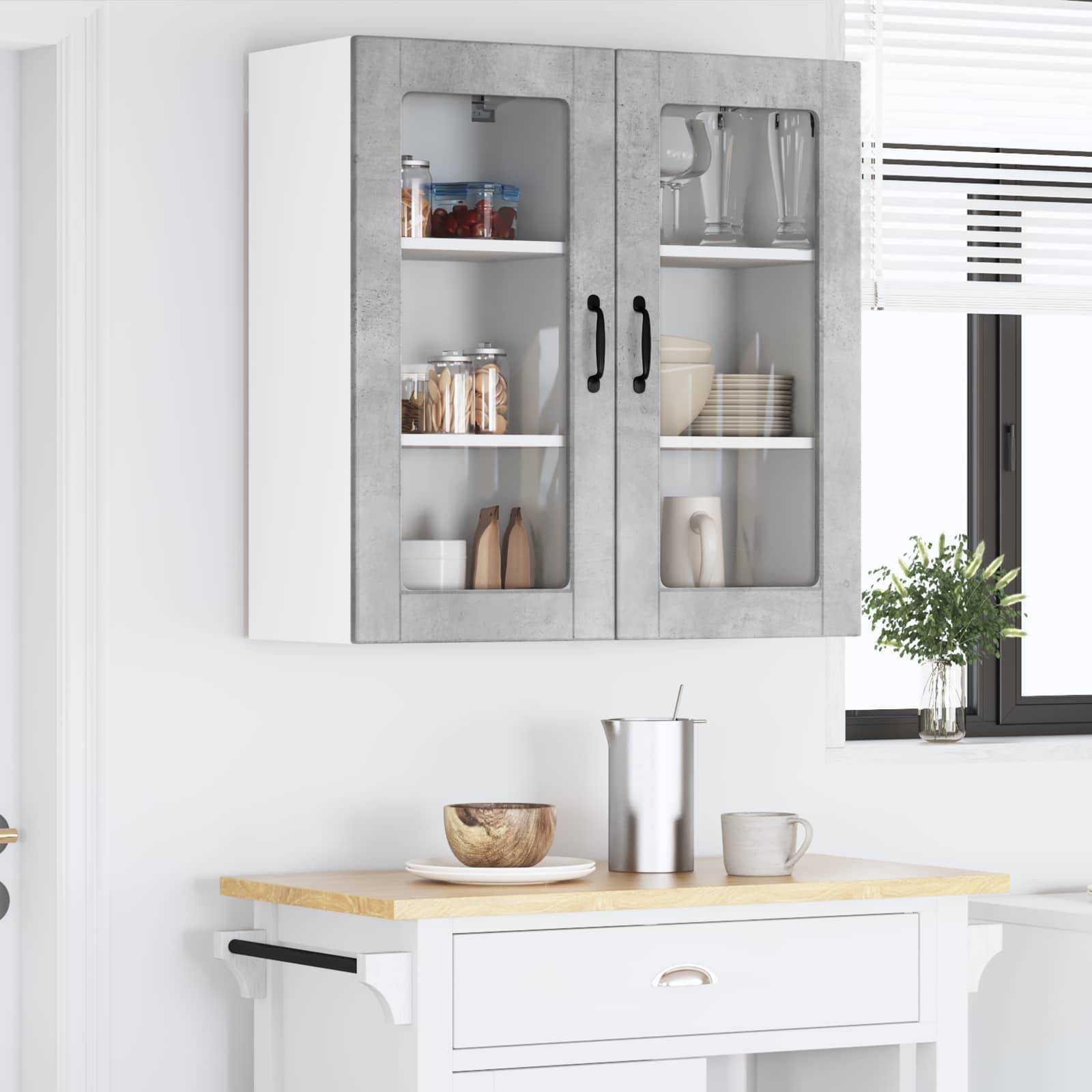 vidaXL Küchenschrank Lucca 2 pcs Betongrau 40 x 31 x 80 cm