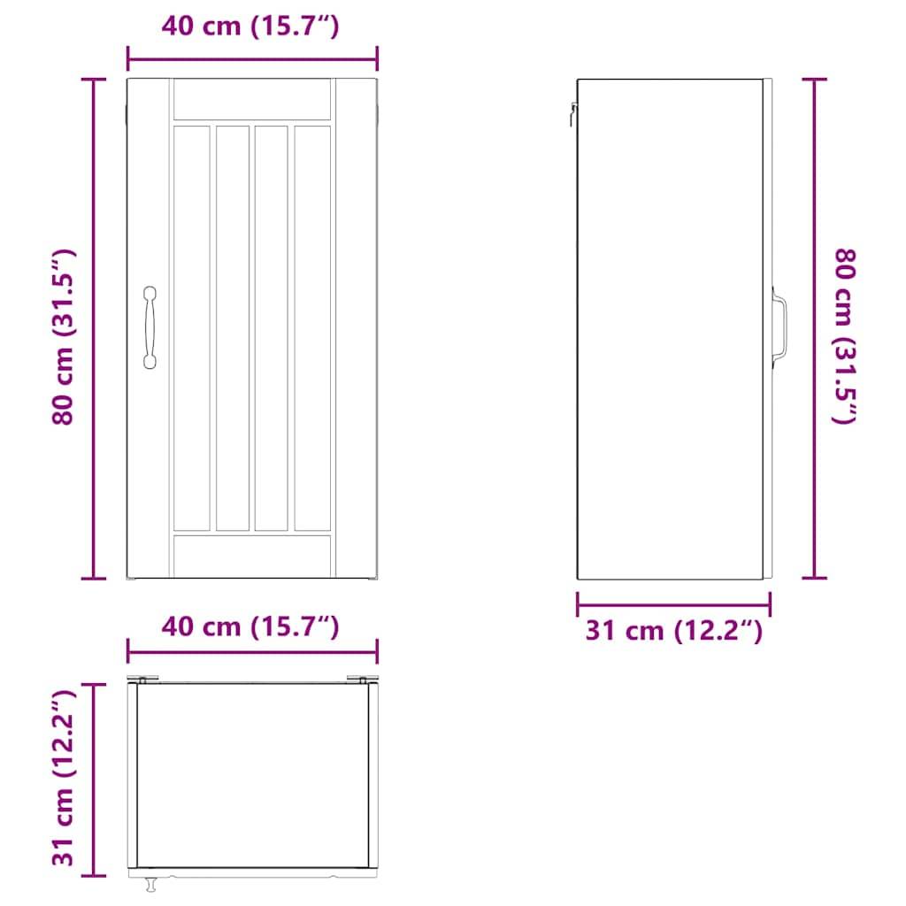 vidaXL Küchenschrank Beton Grau 40 x 31 x 80 cm Holzwerkstoff
