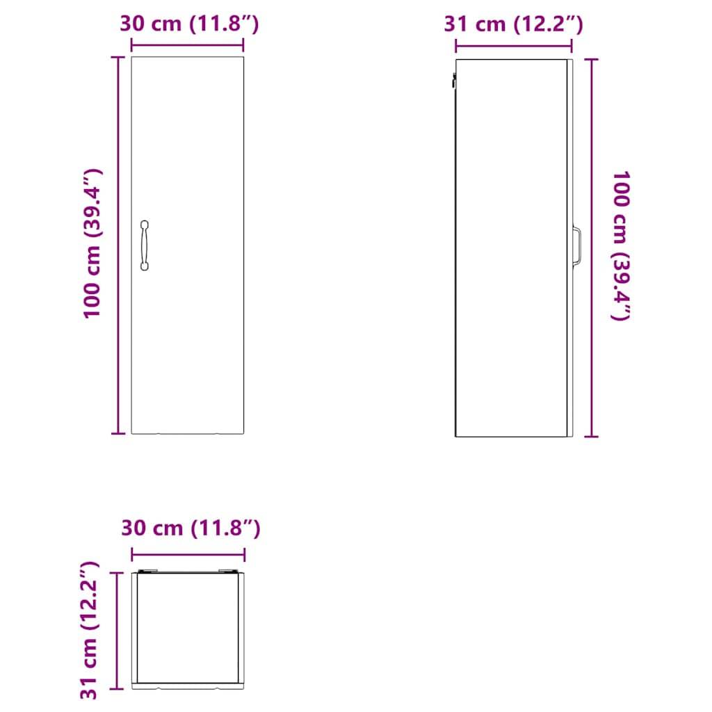 vidaXL Küchenschrank Lucca Geräucherte Eiche 30 x 31 x 100 cm