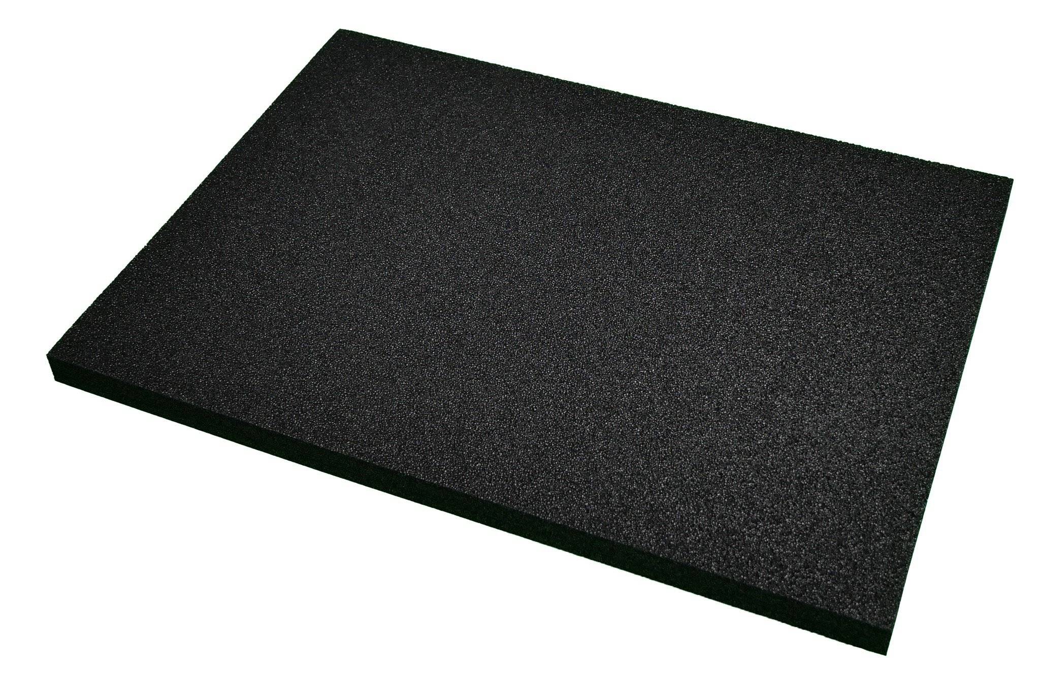 PU Schaumstoff, hart, schwarz, glatt, 353x253x15 mm
