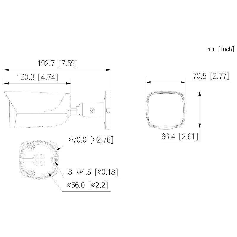 Dahua IPC-HFW3249EP-S-IL-0280B IP-Kamera 1080p T/N, 1080pBullet Kamera | Blickwinkel:100° (Objektiv-Brennweite 2,8 mm)