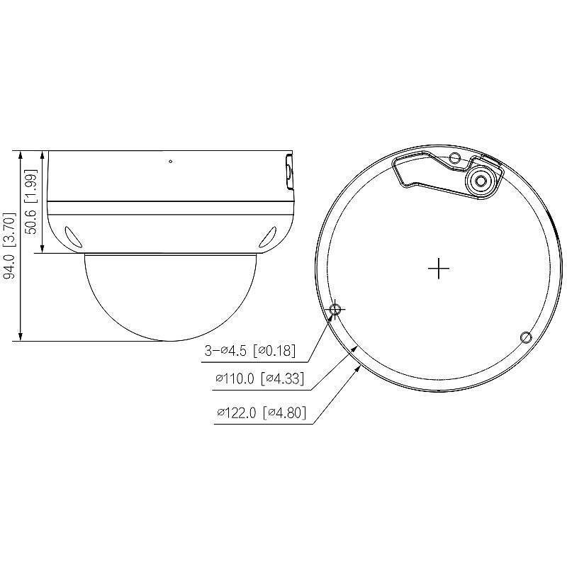 Dahua IPC-HDBW3449RP-ZAS-IL-Black IP-Kamera 4MP TN, 4 MegapixelDome Kamera | Blickwinkel:104° - 29° (Objektiv-Brennweit