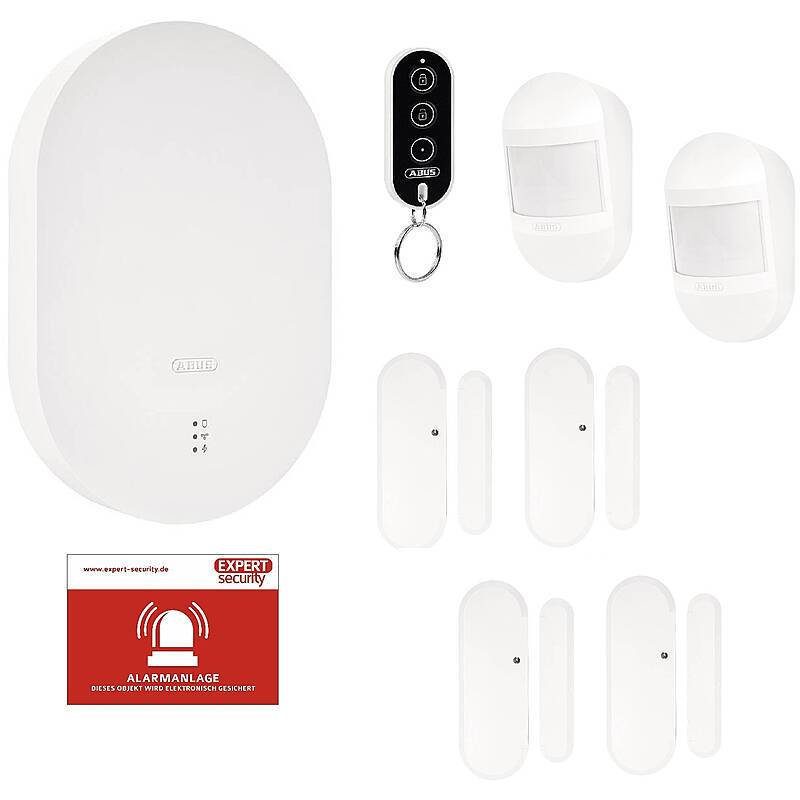 ABUS Smartvest Pro Funkalarmanlage Starter Set-2, Modernes Funk-Alarmanlagen Set für Wohnung und Haus | Set-Inhalt:Alar