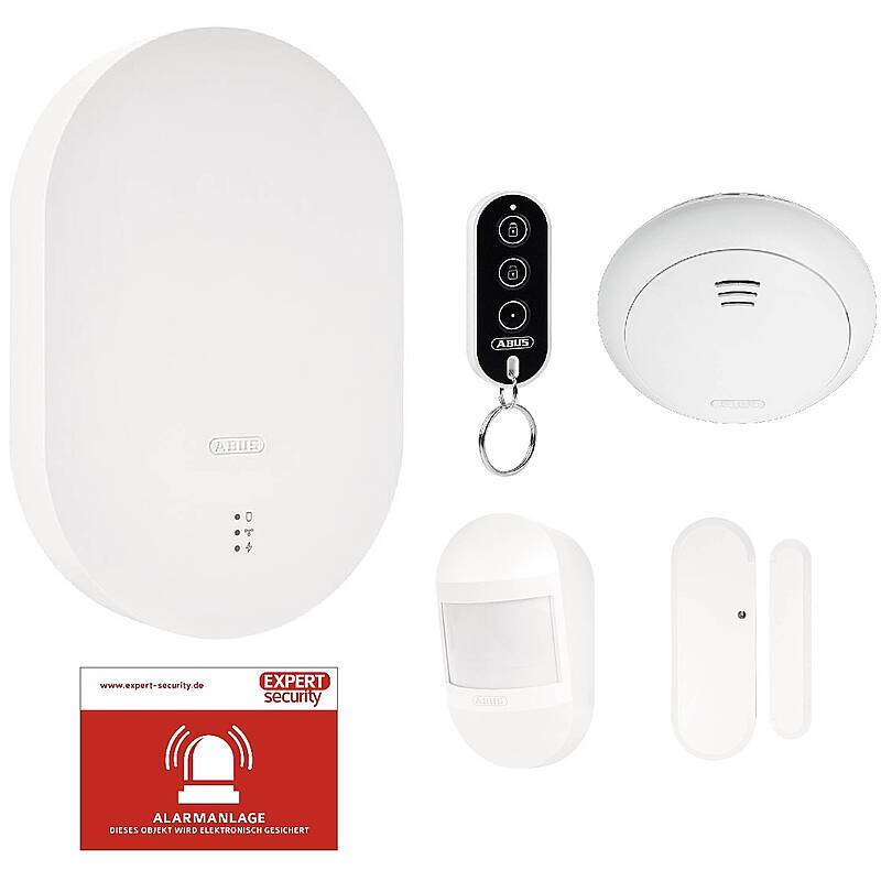 ABUS Smartvest Pro Funkalarm Starter-Set - Feuer, Funk-Alarmanlage mit Rauchmelder - Set für Wohnung und Haus | Set-Inh