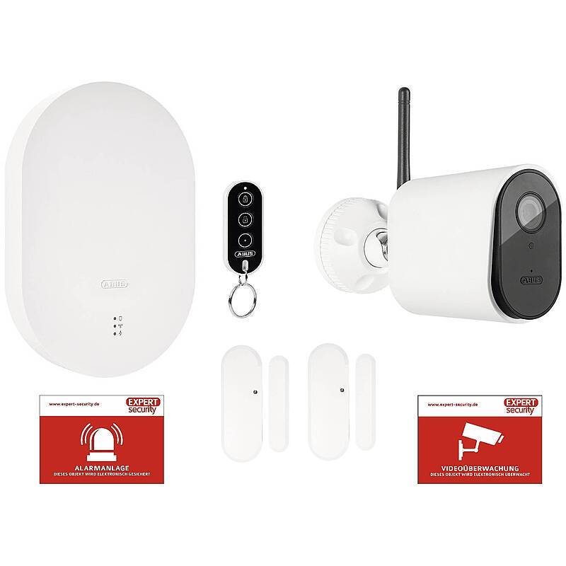 ABUS Smartvest Pro Funkalarmanlage + 4K Wlankamera, Funk-Alarmanlage mit Kamera - Einbruchschutz für Haus & (Vor-) Gart