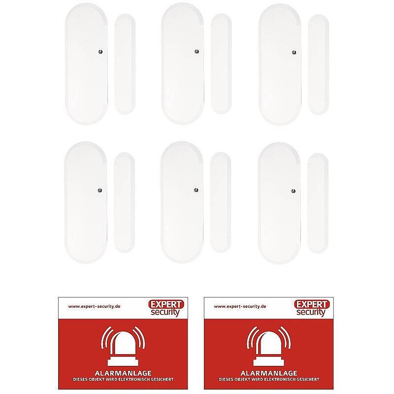 6er Set ABUS Smartvest Pro Funk-Öffnungsmelder, Öffnungsmelder, Set | Set-Inhalt:6x Öffnungsmelder, 2x Aufkleber | Eins
