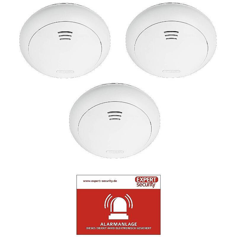 3er Set ABUS Smartvest Pro Funk Rauch-/Hitzemelder, Set, Rauchmelder, Hitzemelder | nach Richtlinien:EN 14604 | Set-Inh