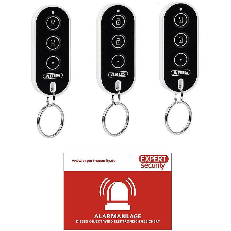 3er Set ABUS Smartvest Pro Funk-Fernbedienung, Set, Fernbedienung | Set-Inhalt:Aufkleber, 3x Fernbedienung | Einsatzgeb