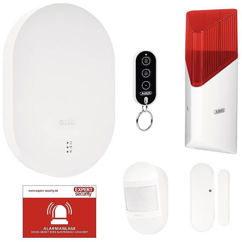 ABUS Smartvest Pro Funkalarm Starter-Set - Sirene, Funk-Alarmanlage mit Aussen-Sirene - Set für Haus und Wohnung | Set-