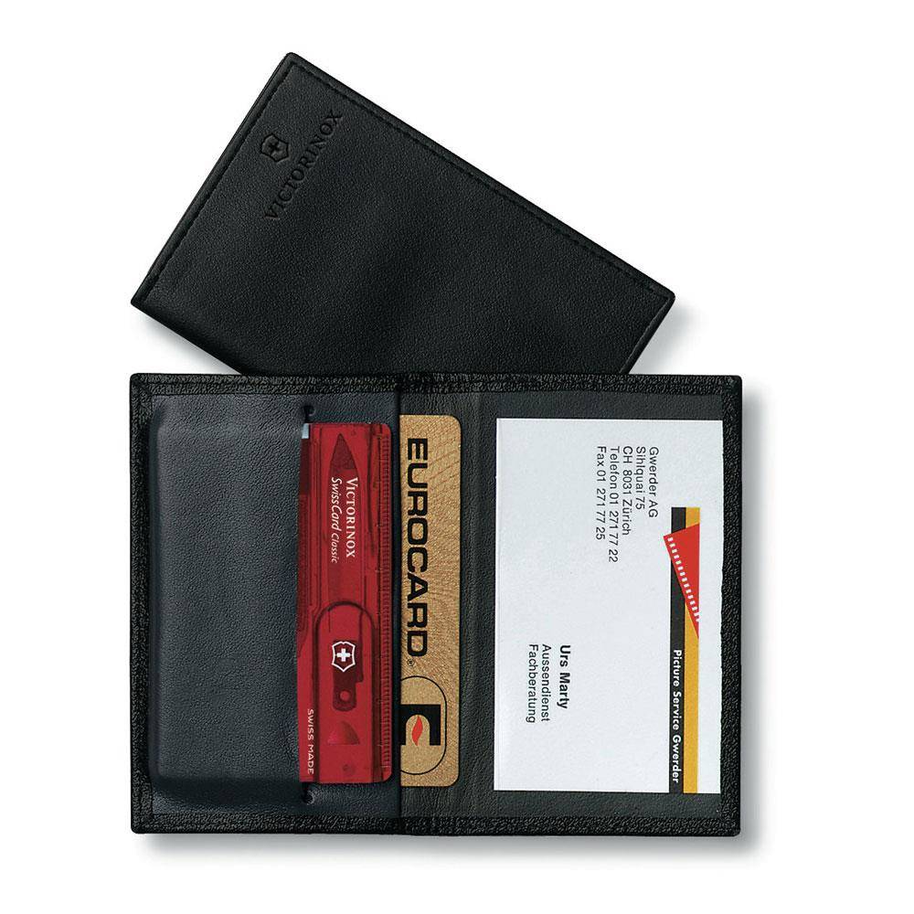 Victorinox Swiss Card Lederetui - Schwarz