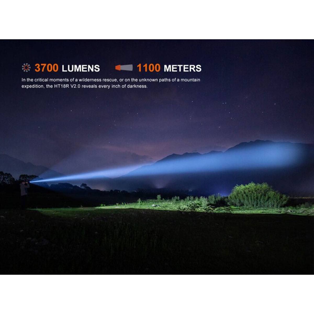 Fenix HT18R V2.0 LED Taschenlampe 3700 Lumen - Schwarz