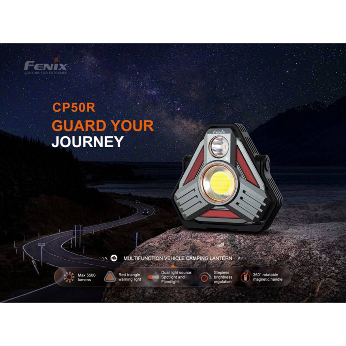 Fenix CP50R LED Campinglampe 5500 Lumen - Schwarz