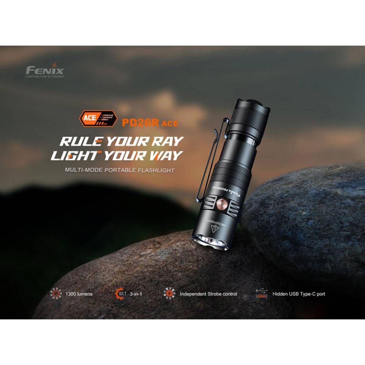 Fenix PD26R ACE 1300 Lumen - LED Taschenlampe