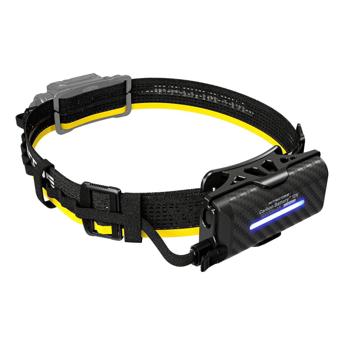 Nitecore Carbon Battery 12K Extension Akku mit Stirnband - Schwarz/Gelb