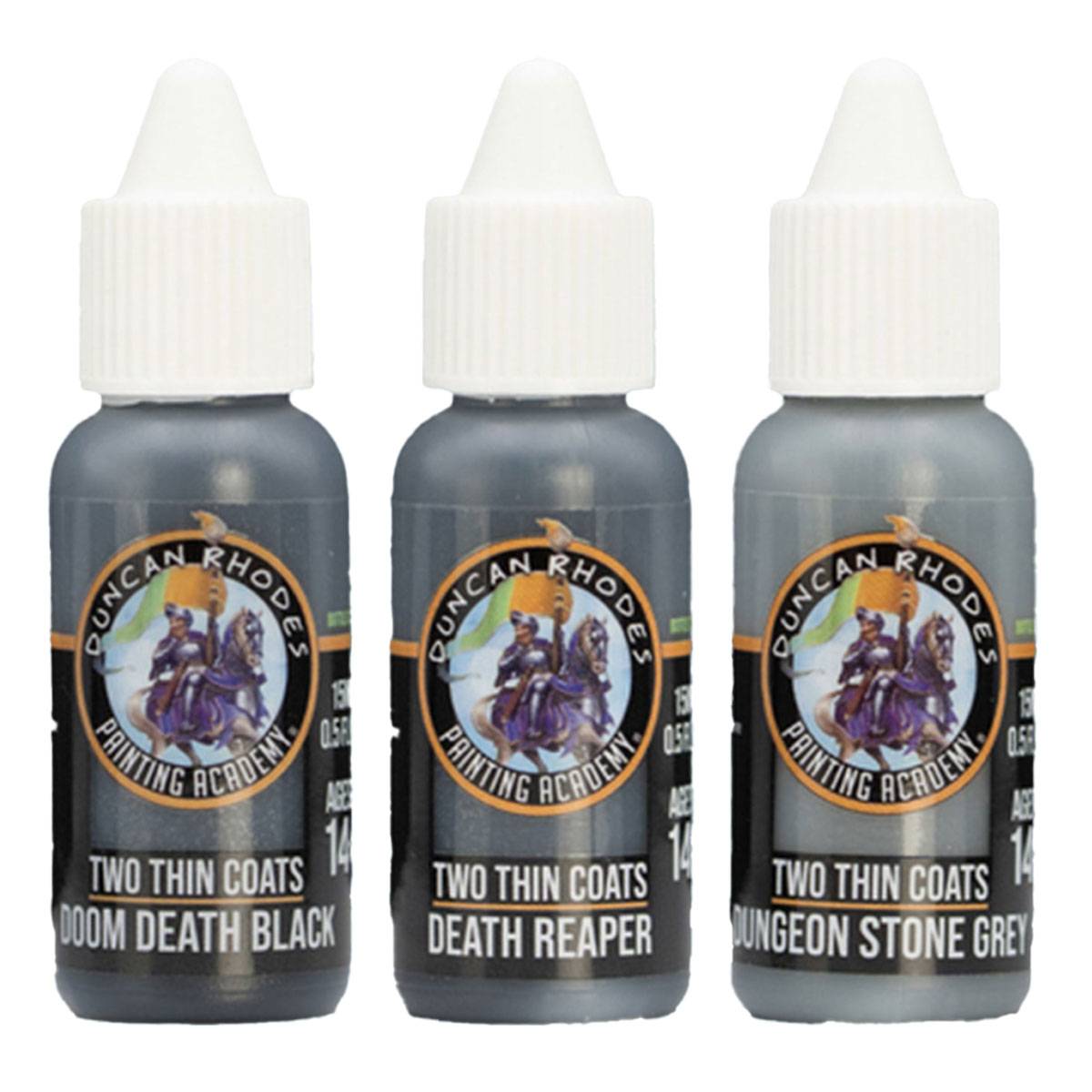 Two Thin Coats Acryl Miniaturenfarben (Wave 1) Triads Black/Grey - 3 x 15 ml