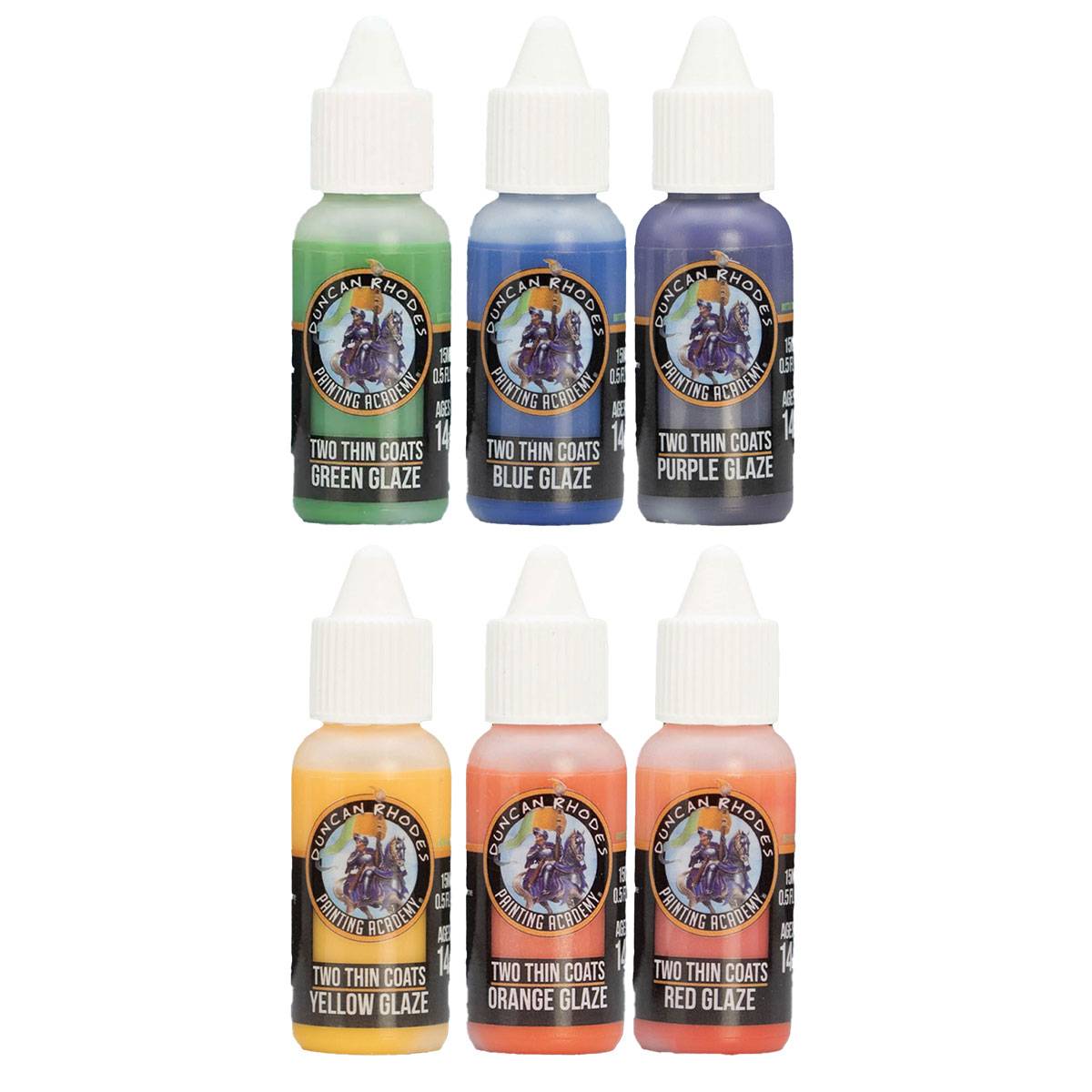 Two Thin Coats Acryl Miniaturenfarben (Wave 2) Glaze - 6 x 15 ml