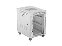 Lanberg 19" 600x800 Rack Einbauschrank Glastür grau - Rack