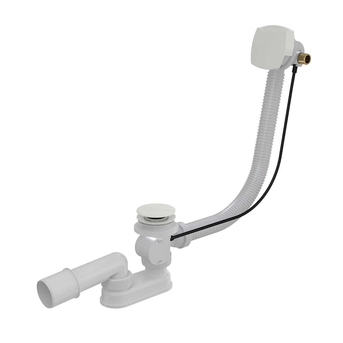 Alcadrain Badewanne Ab- und Überlaufgarnitur Automat mit einer Füllfunktion, Weiß glänzend