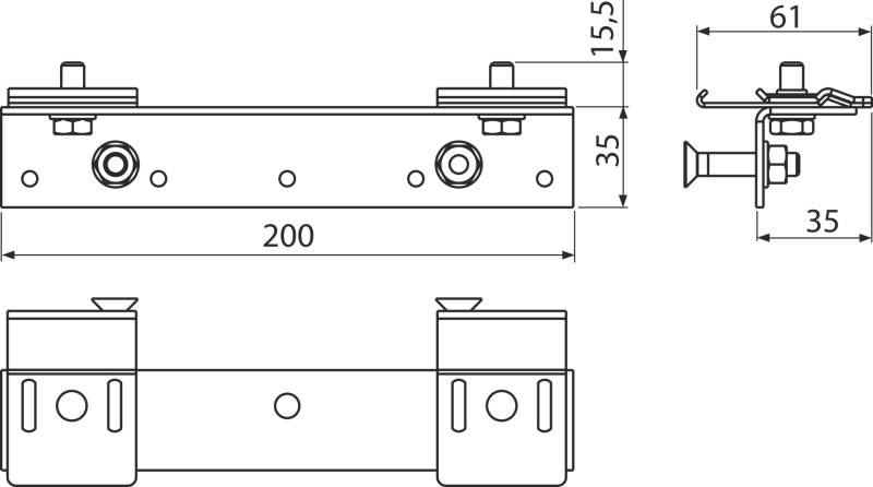 Alcadrain L-Profil für Füllungen 200 mm ALCASYSTEM Konstruktion