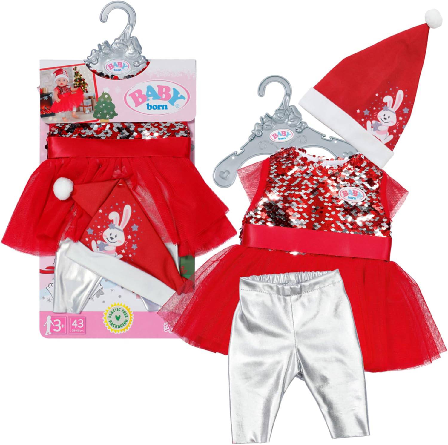 Zapf Creation 836118 - BABY born Weihnachtsoutfit 43cm