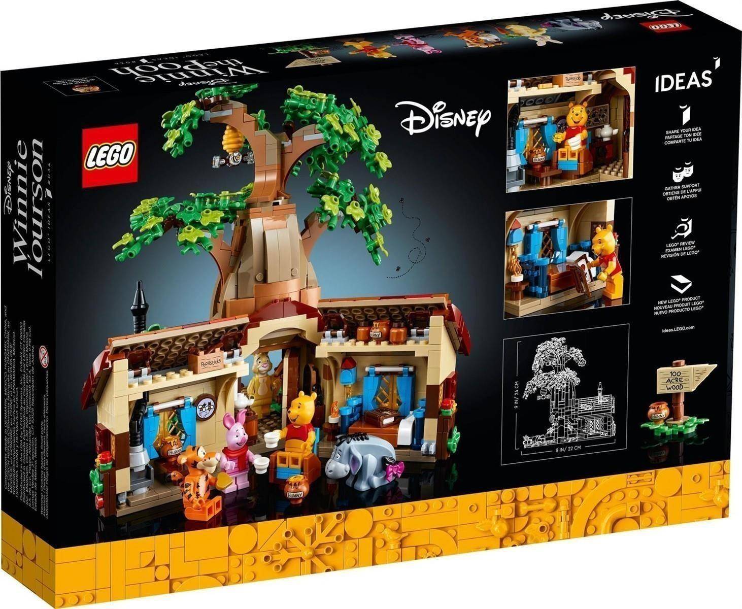 LEGO Disney 'Winnie the Pooh' Setbox mit einem baubaren Baumhaus und Minifiguren von Pu, Ferkel, Tigger, Hase und I-Ah.