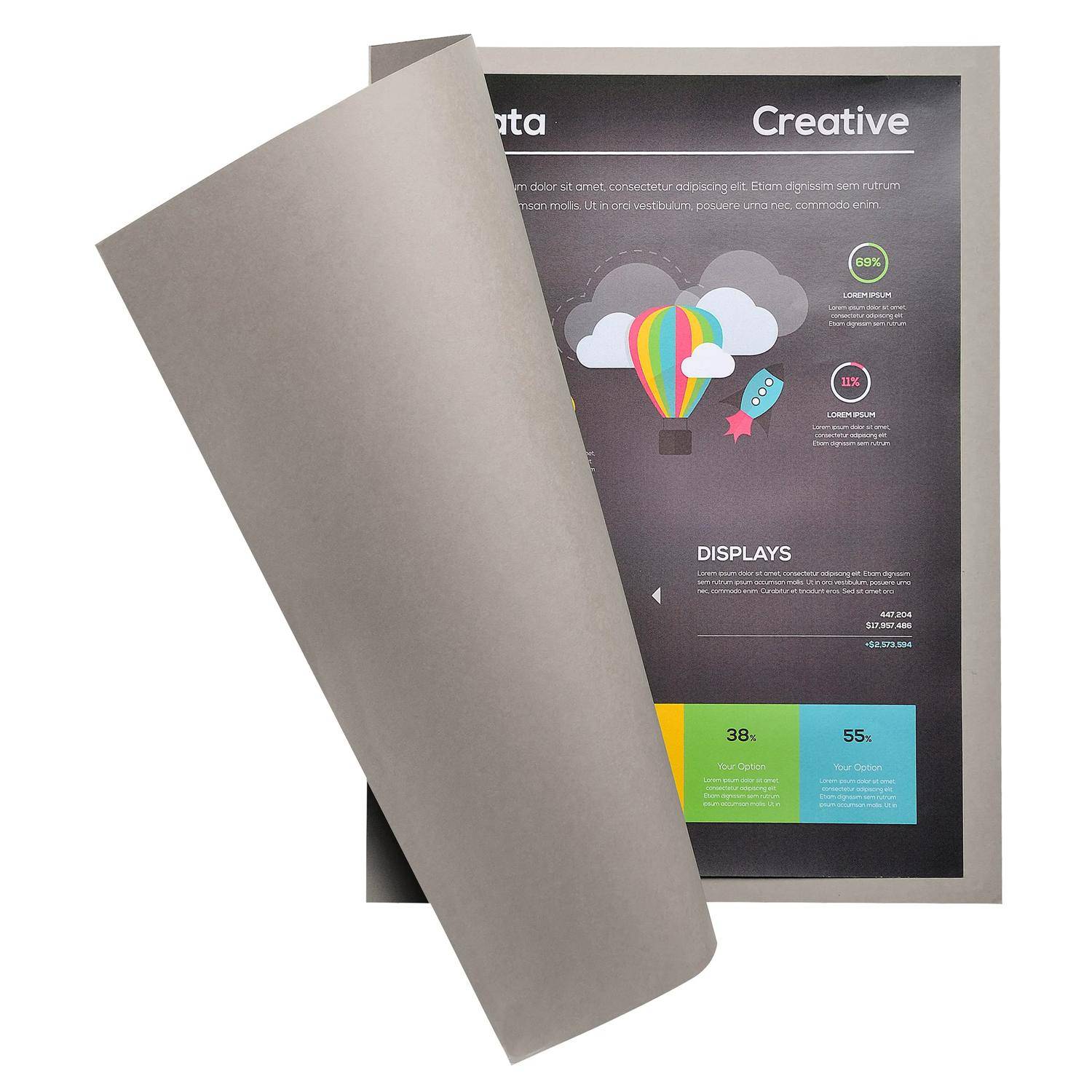 Exacompta 10x 10er Packung ROCK''S 210 24x32cm - Grau 217109E