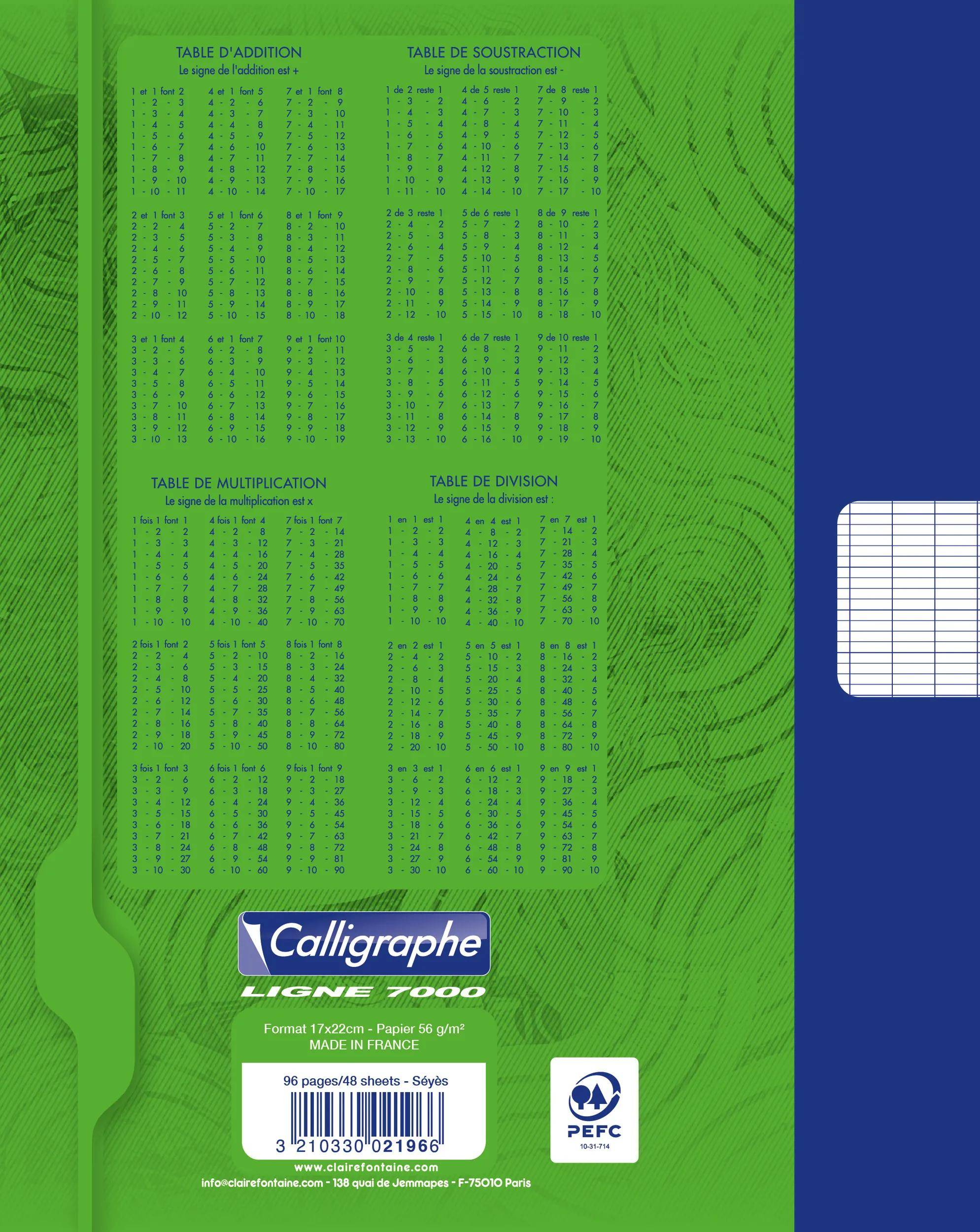 Calligraphe 10x Heft 17x22/-96S -56g fr-Lin - Grün 2196C