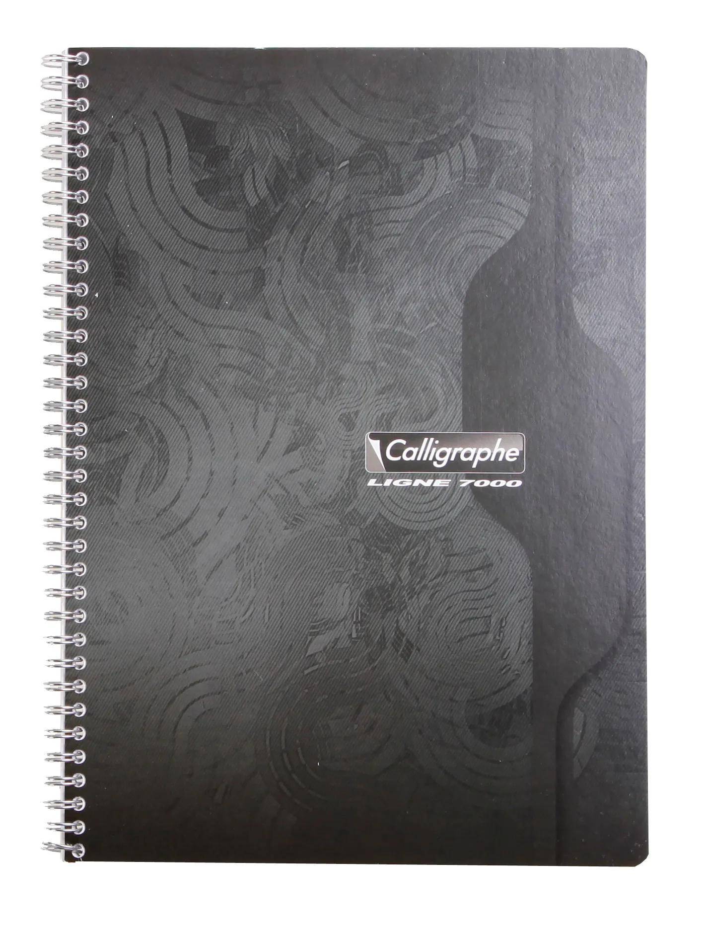 Spiralbindung-Schwarzes Notizbuch mit strukturiertem Einband und 