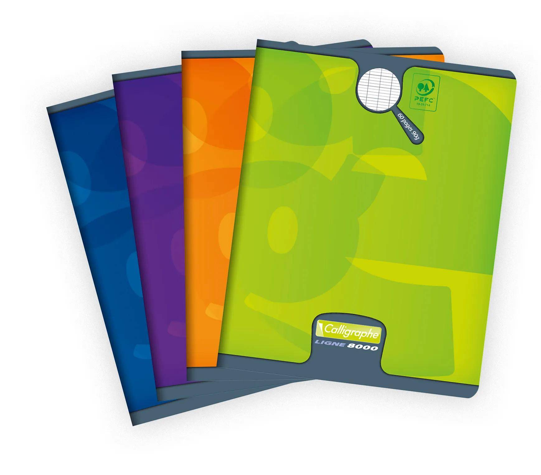 Calligraphe 10x Schulheft 8000 17X22 90G FR LIN 30BL - Sortiert 108715C