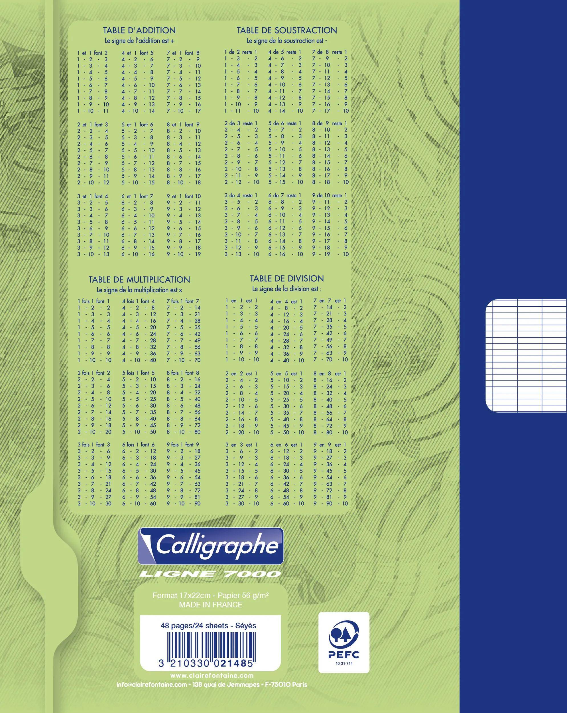 Calligraphe 20x Heft 17x22 24Bl 56g frz. Lineatur - Grün 2148C