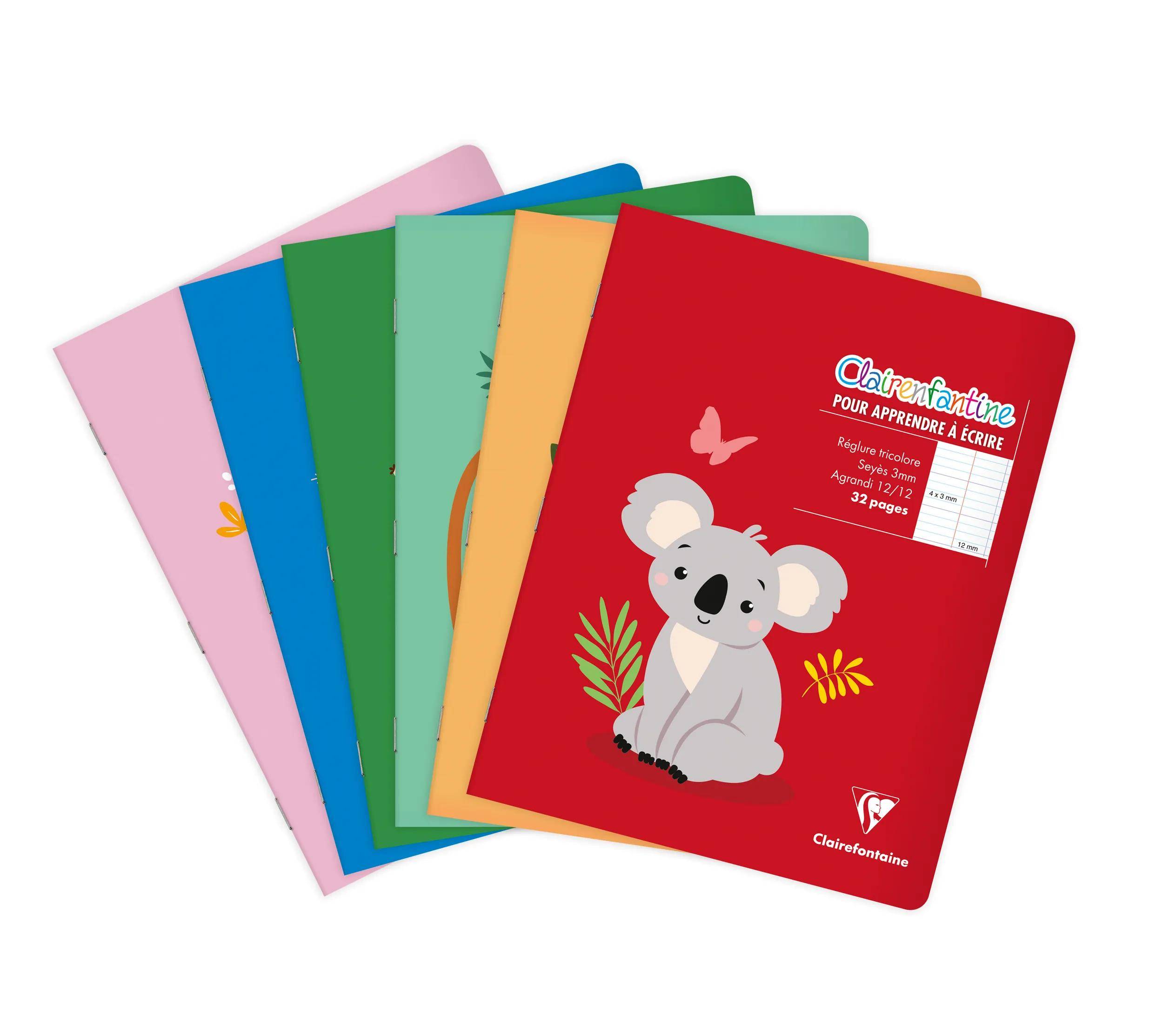Clairefontaine 25x Heft 17x22/16Bl 90g F-lin3mm 12-12 - Sortiert 3796C