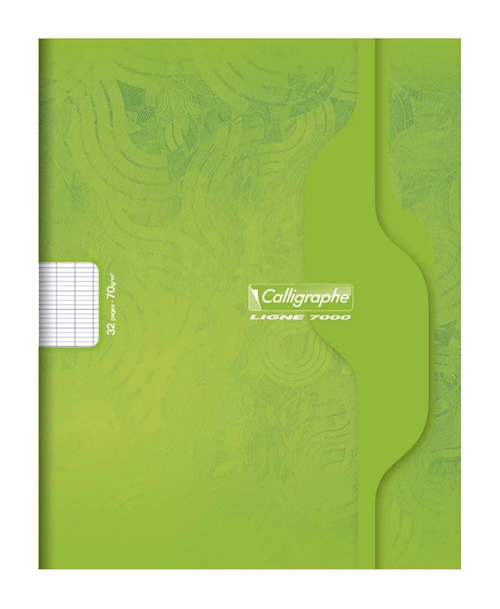 Grüner Calligraphe-Notizbucheinband mit abstrakten Mustern und aufgedrucktem 