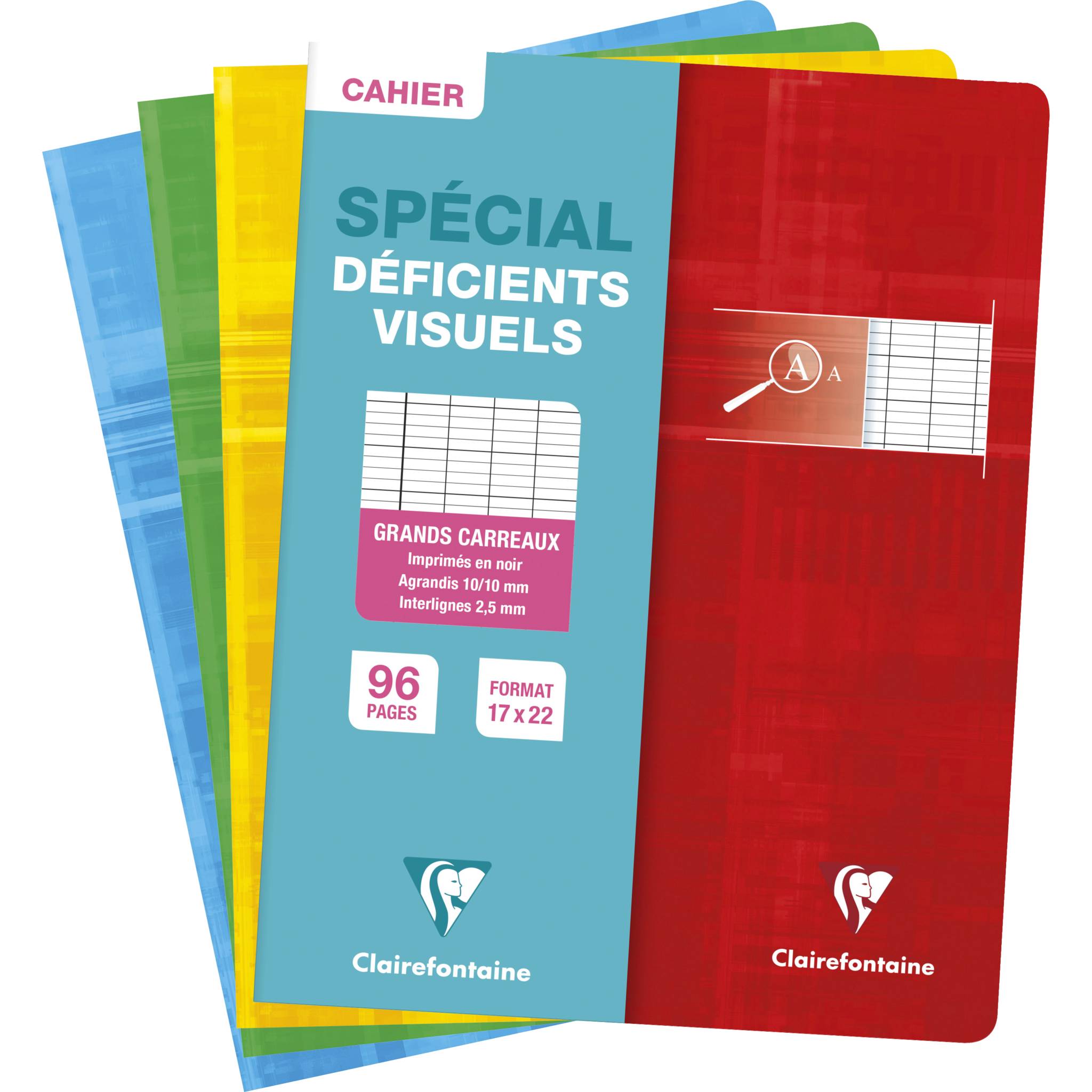 Clairefontaine 10x PIQURE DEFICIENTS VISUELS 17X22 96P 90G - Sortiert 63796C