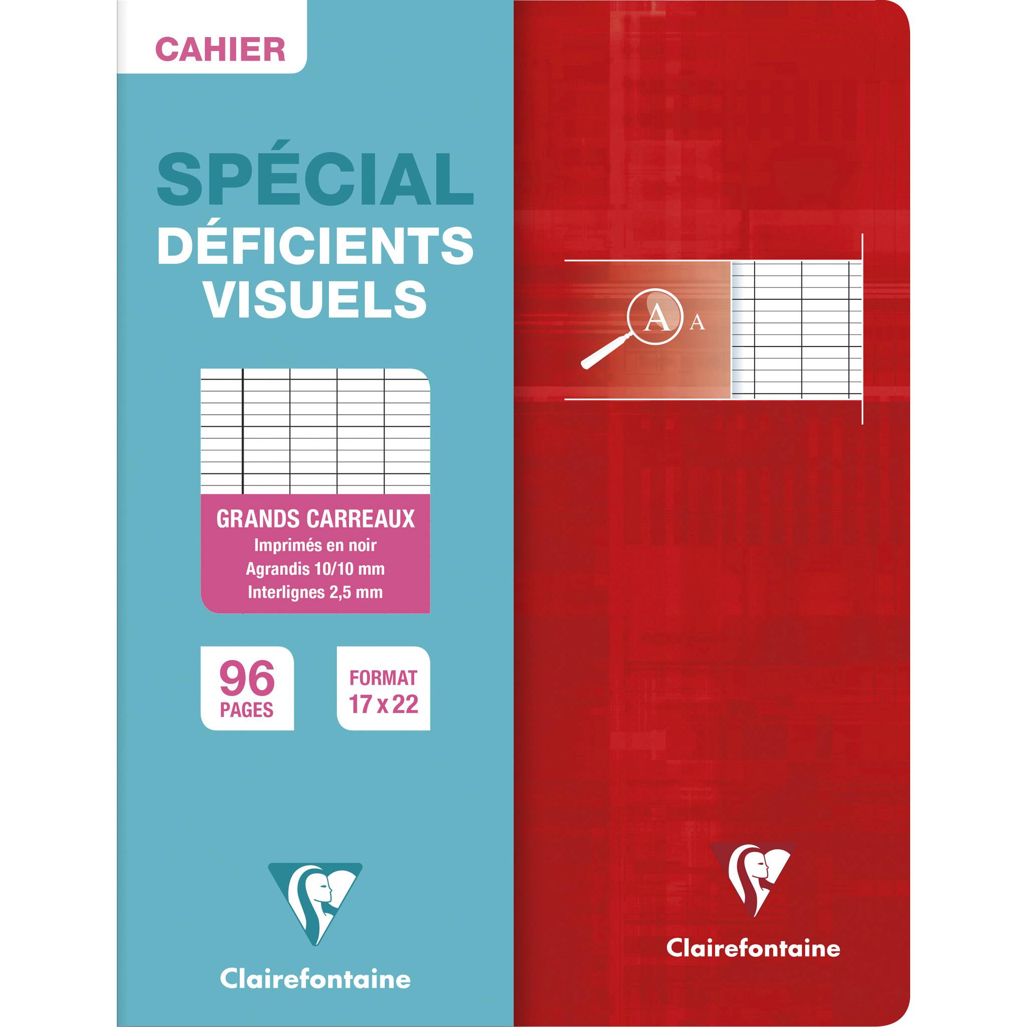 Clairefontaine 10x PIQURE DEFICIENTS VISUELS 17X22 96P 90G - Sortiert 63796C