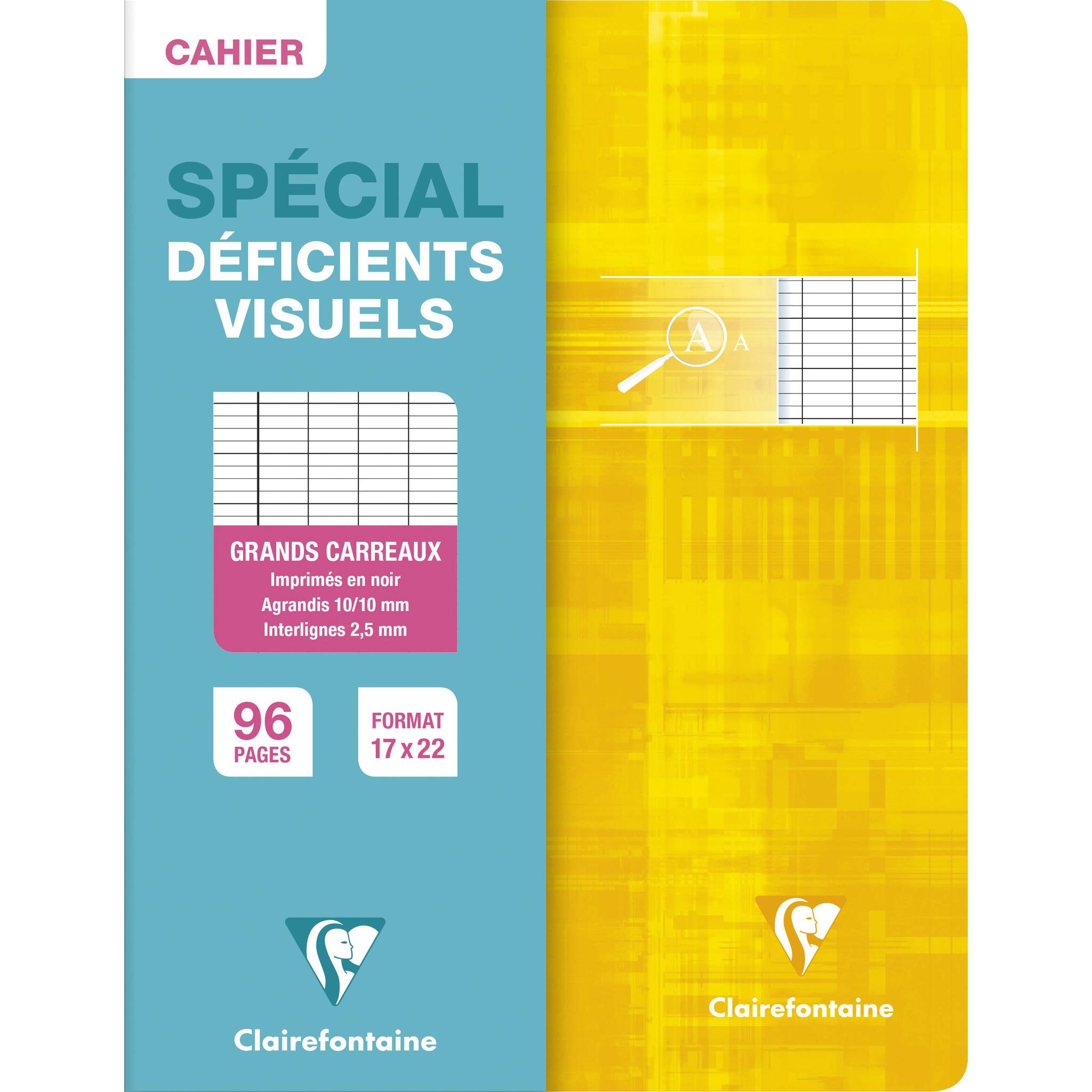 Clairefontaine 10x PIQURE DEFICIENTS VISUELS 17X22 96P 90G - Sortiert 63796C