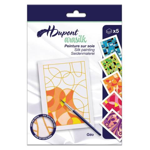 H Dupont 5x Set mit 5 Seidenbildern Geometrisch Weiß DUS0944C