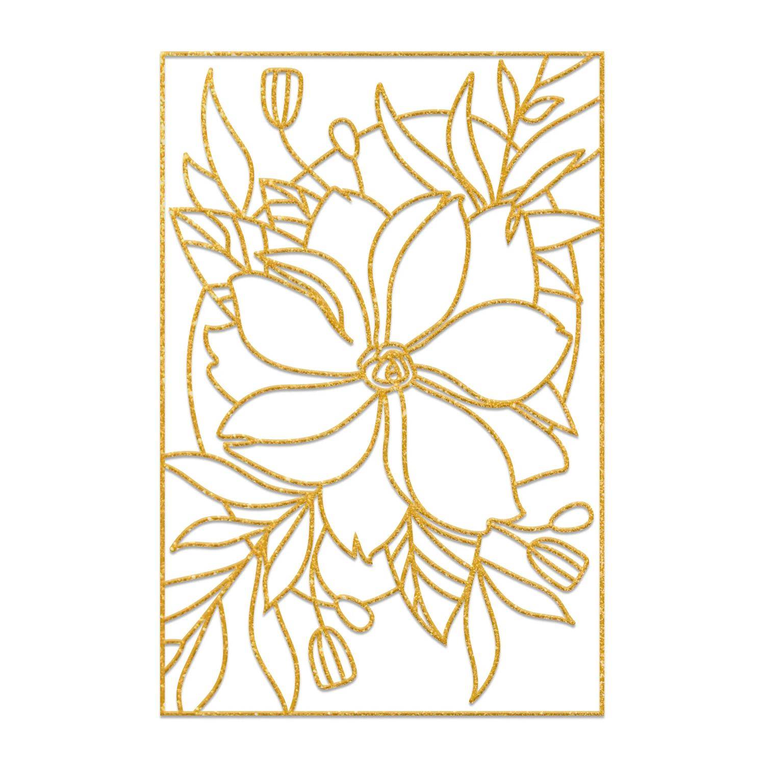 H Dupont 5x Set mit 5 Seidenbildern Floral Weiß DUS0943C