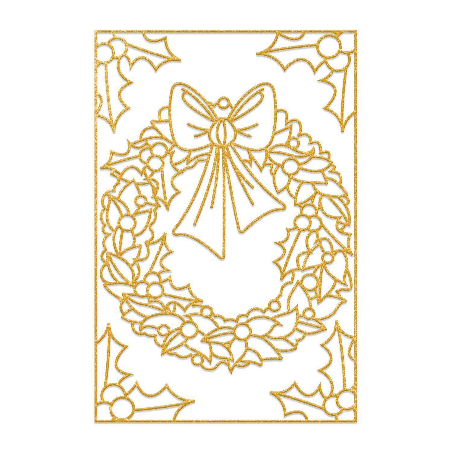 H Dupont 5x Set mit 5 Seidenbildern Weihnachten Weiß DUS0945C