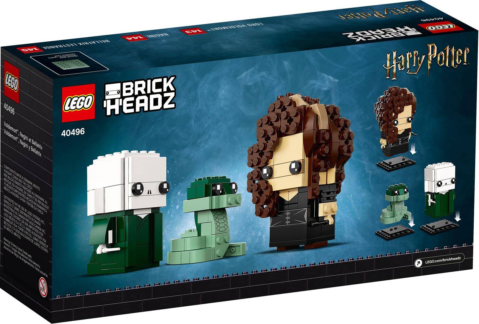 LEGO BrickHeadz-Set mit Figuren mit markanten Frisuren und einer kleinen grünen Schlange.