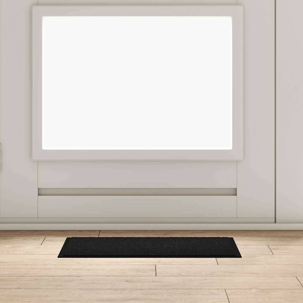 vidaXL Fußmatte Schwarz 60 x 40 x 1,2 cm Teddystoff
