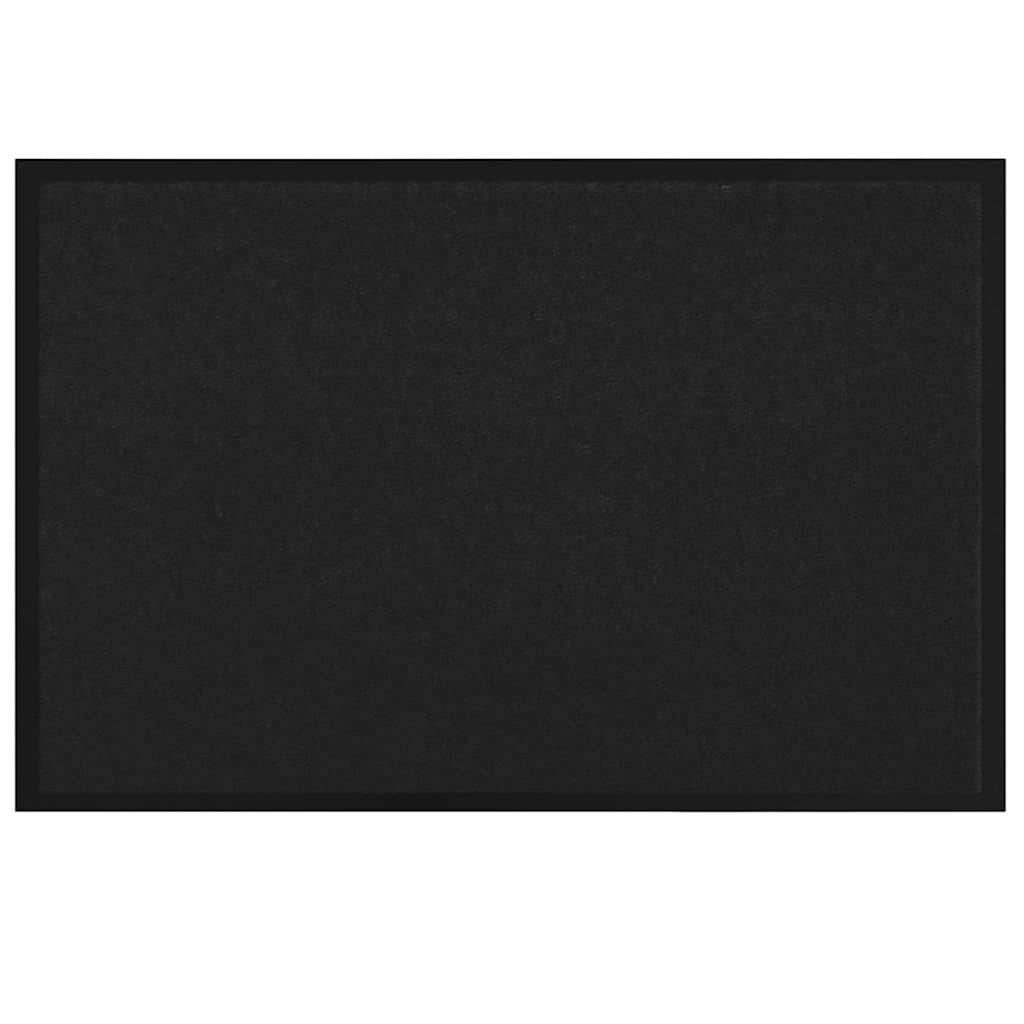 vidaXL Fußmatte Schwarz 60 x 40 x 1,2 cm Teddystoff